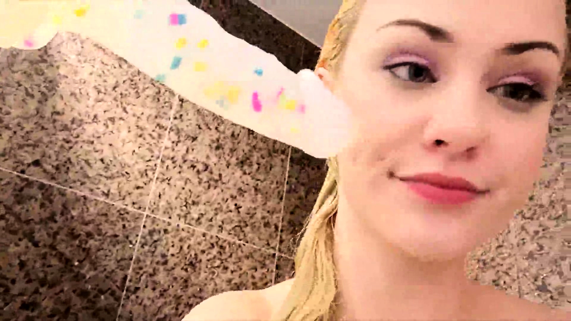 Stacked Blonde Camgirl Has Fun With Sex Toys In The Shower Video at Porn